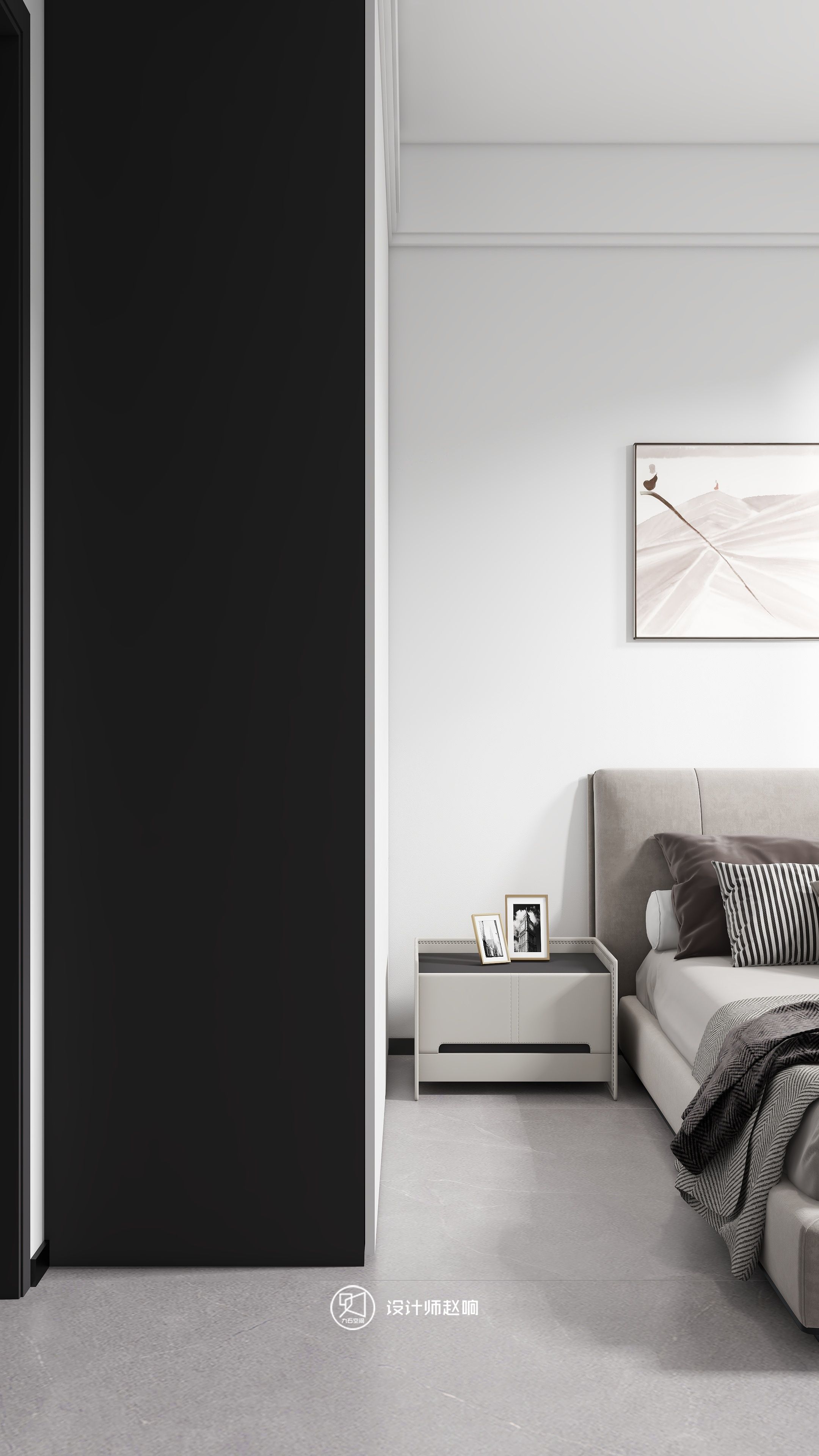 135㎡黑白灰风格住宅设计-29