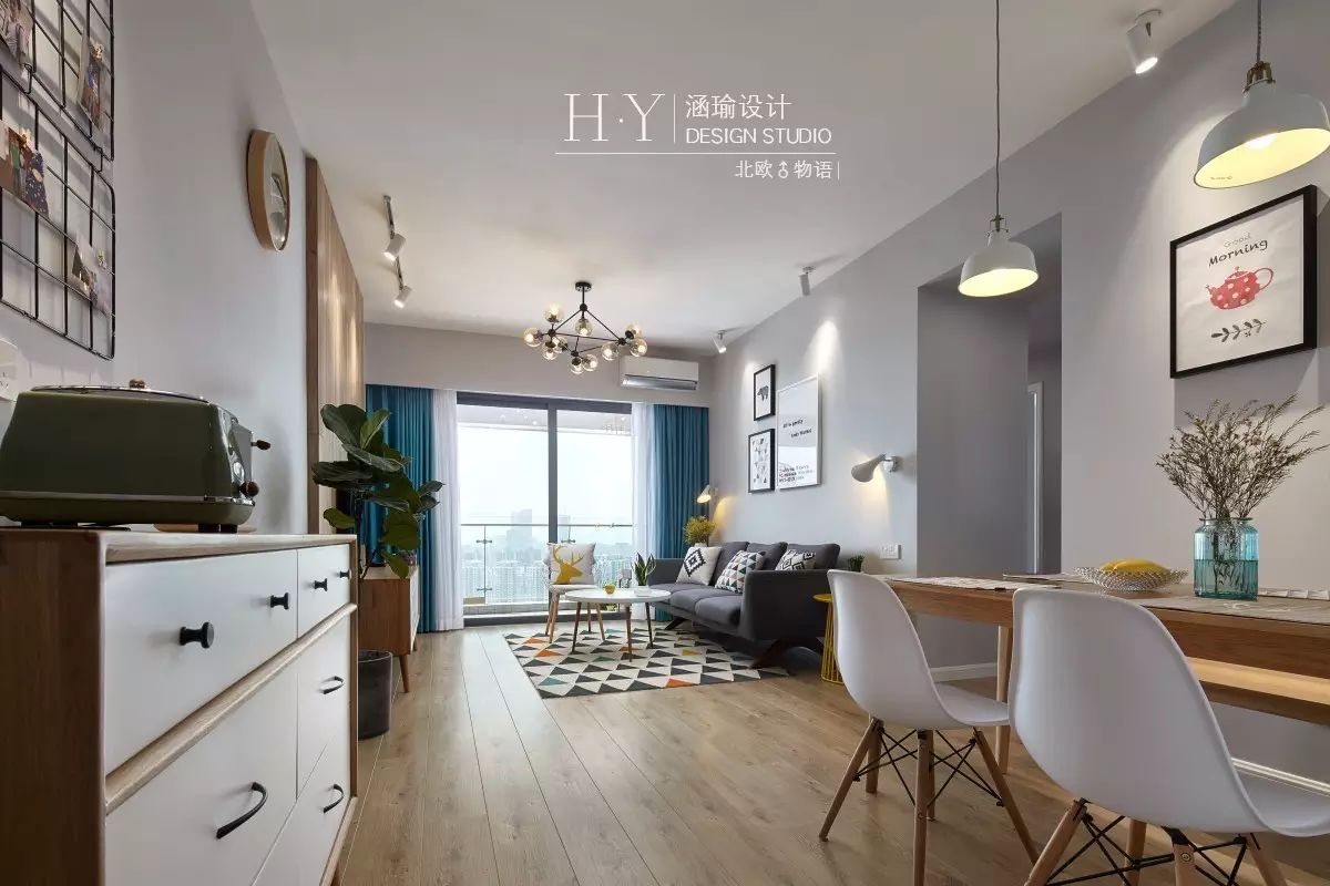 涵瑜设计打造 89㎡北欧清新风,实现空间通透与互动-14