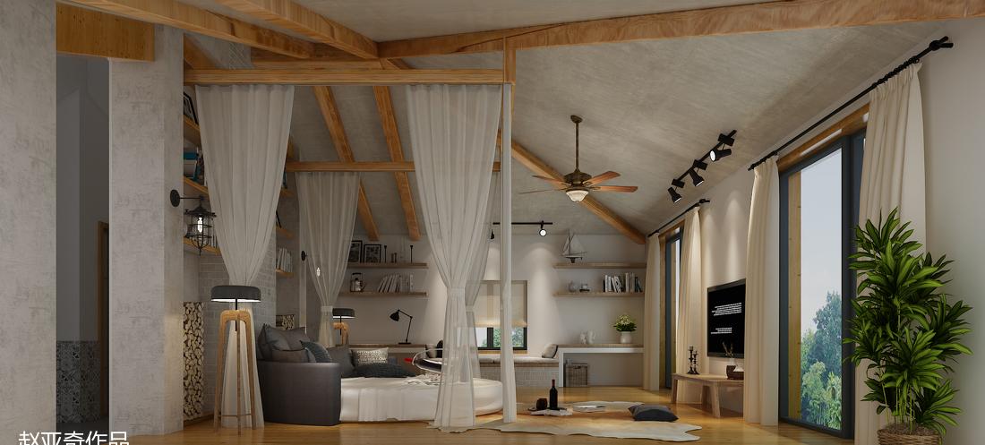 怀柔汤河民宿 | 北欧原木风水泥复古空间-4