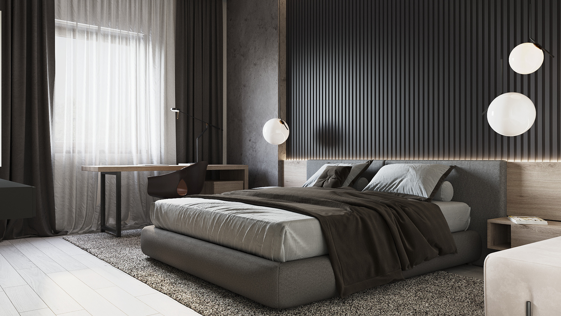 深色系公寓设计 这样设计也太有感觉了吧-16