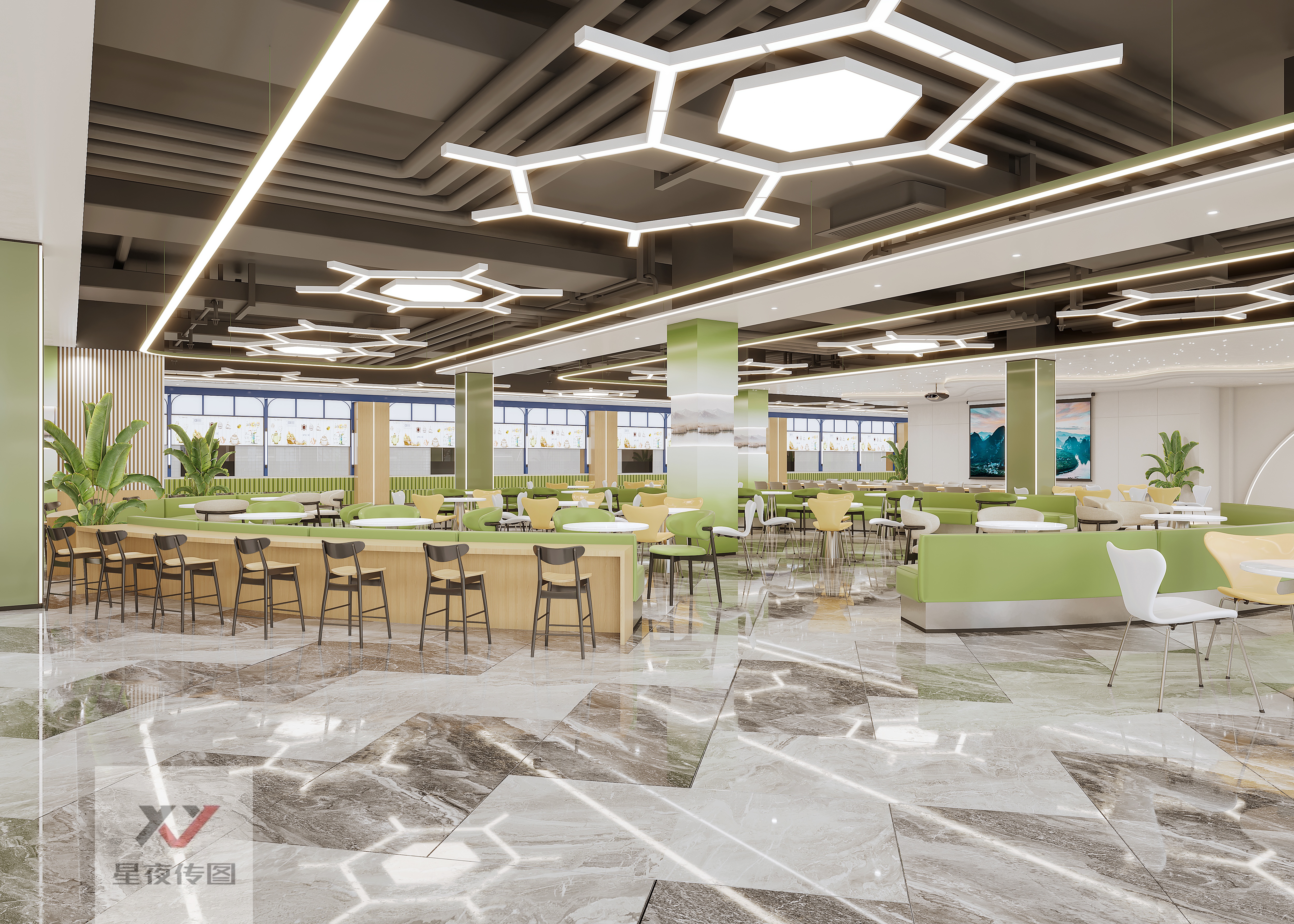 食堂室内室外设计案例-11