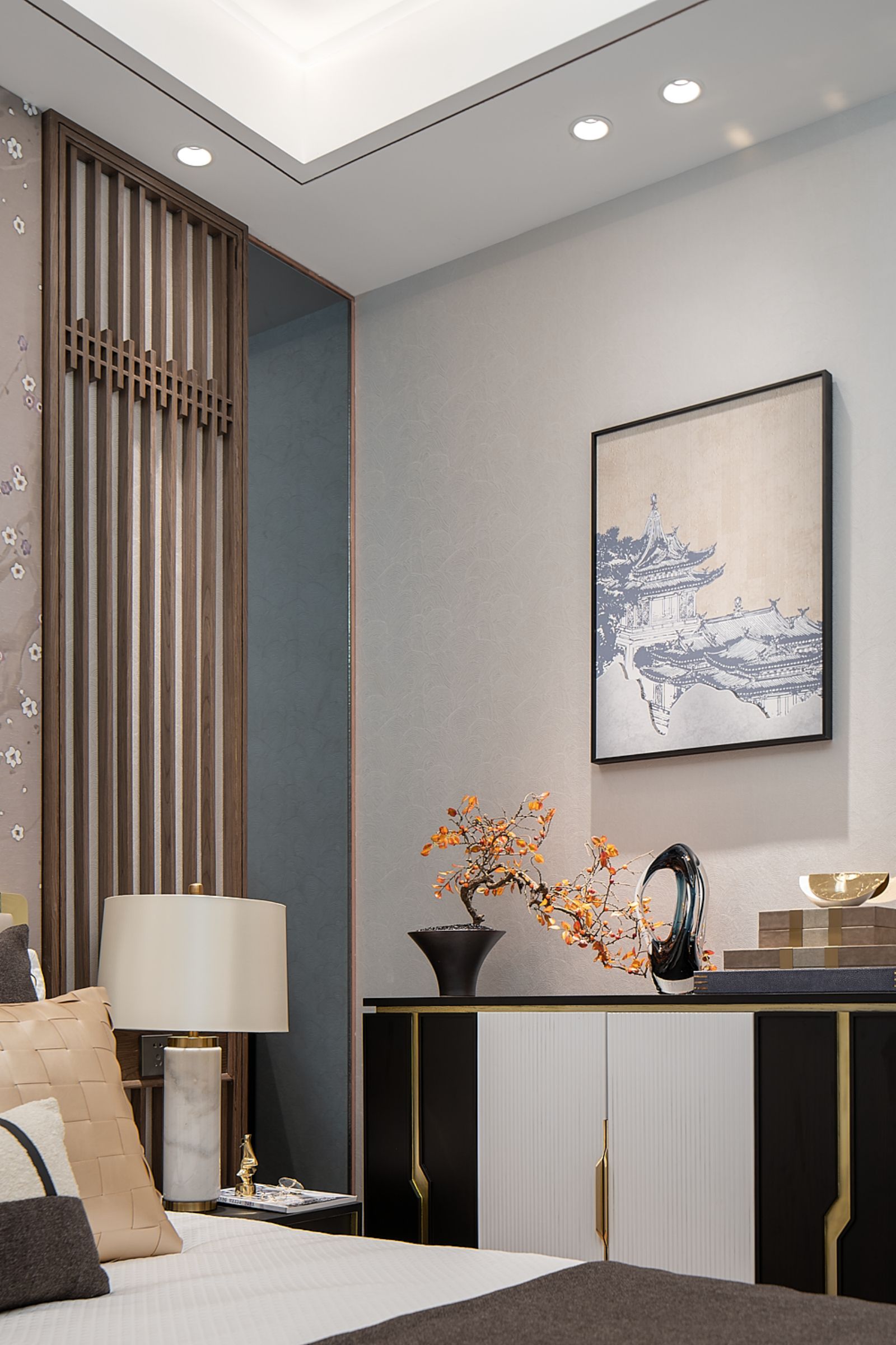 将中国元素融入客餐厅卧室丨中国驻马店丨运成设计-21