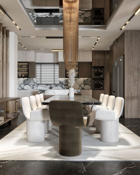 奢华现代接待区设计丨@ahmedismail_designs