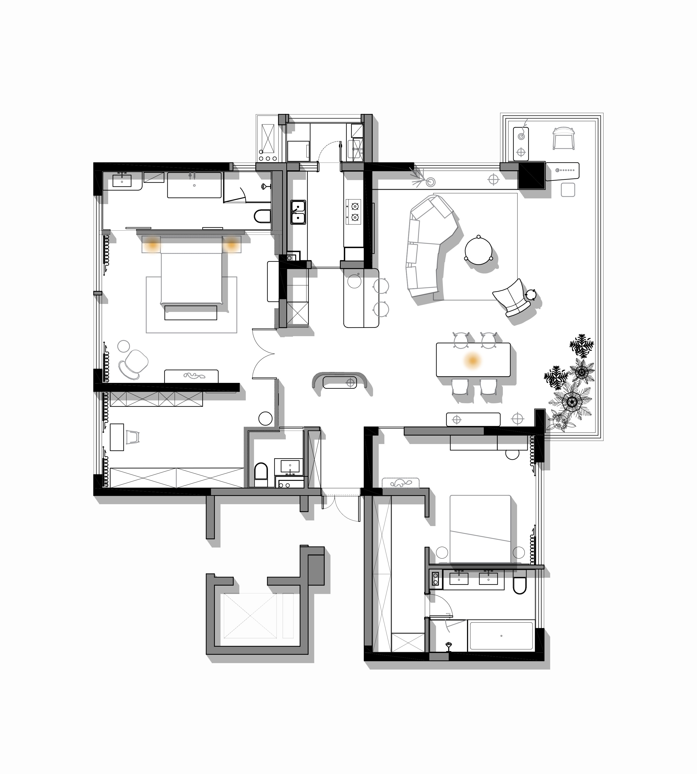 《柔煦》220㎡现代法式丨中国成都丨宏福樘设计-42