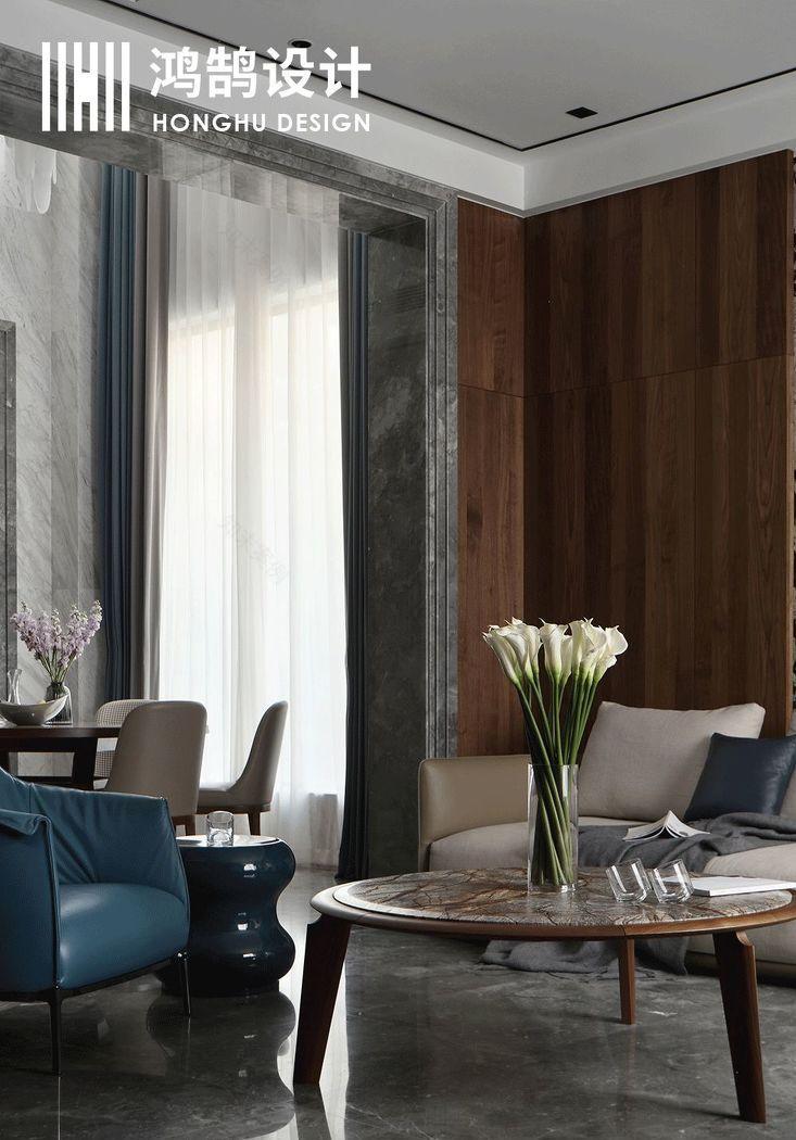 绍兴鸿鹄设计丨别墅空间,现代简约风的低奢艺术-14