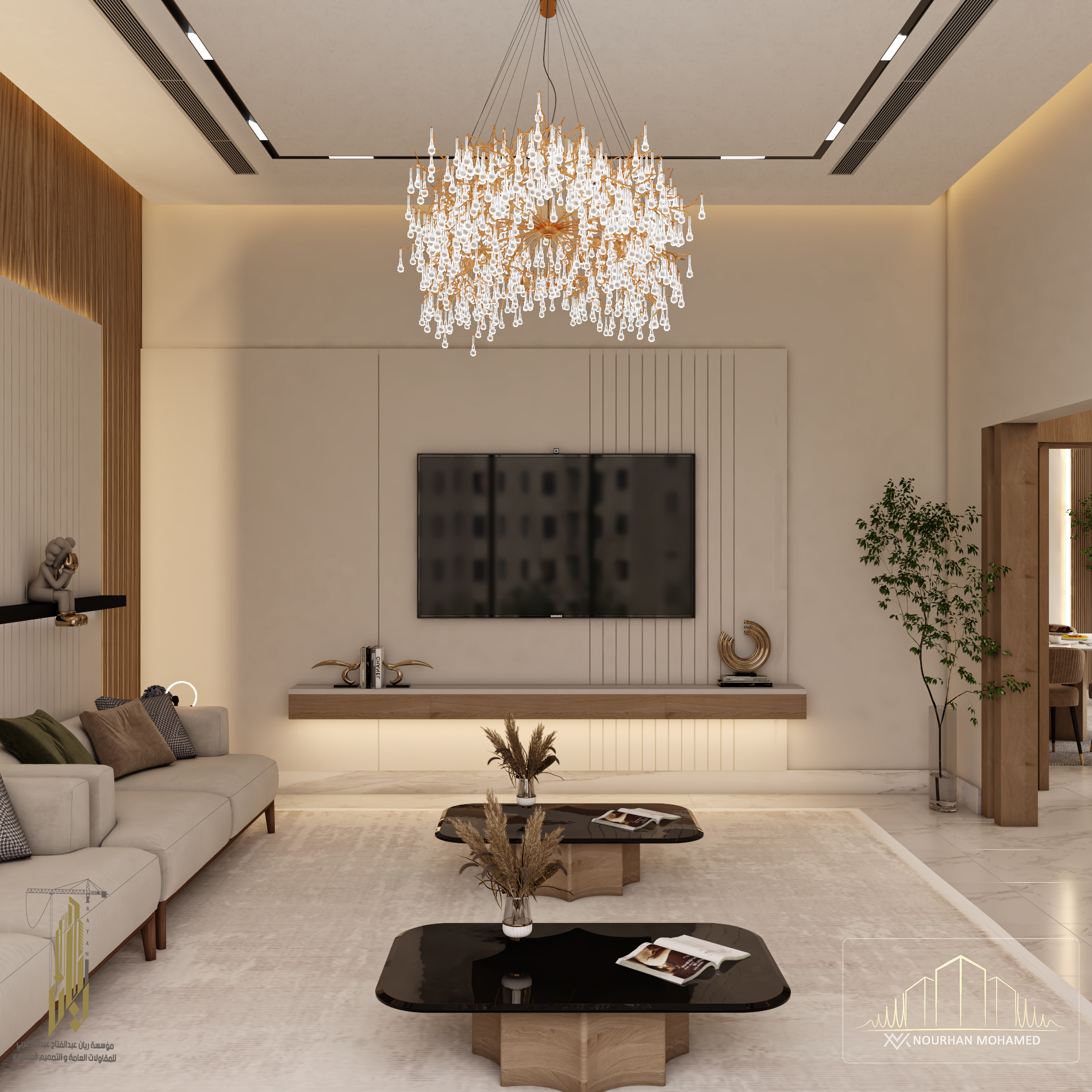 Entrance hall + Salon + Dinning-20