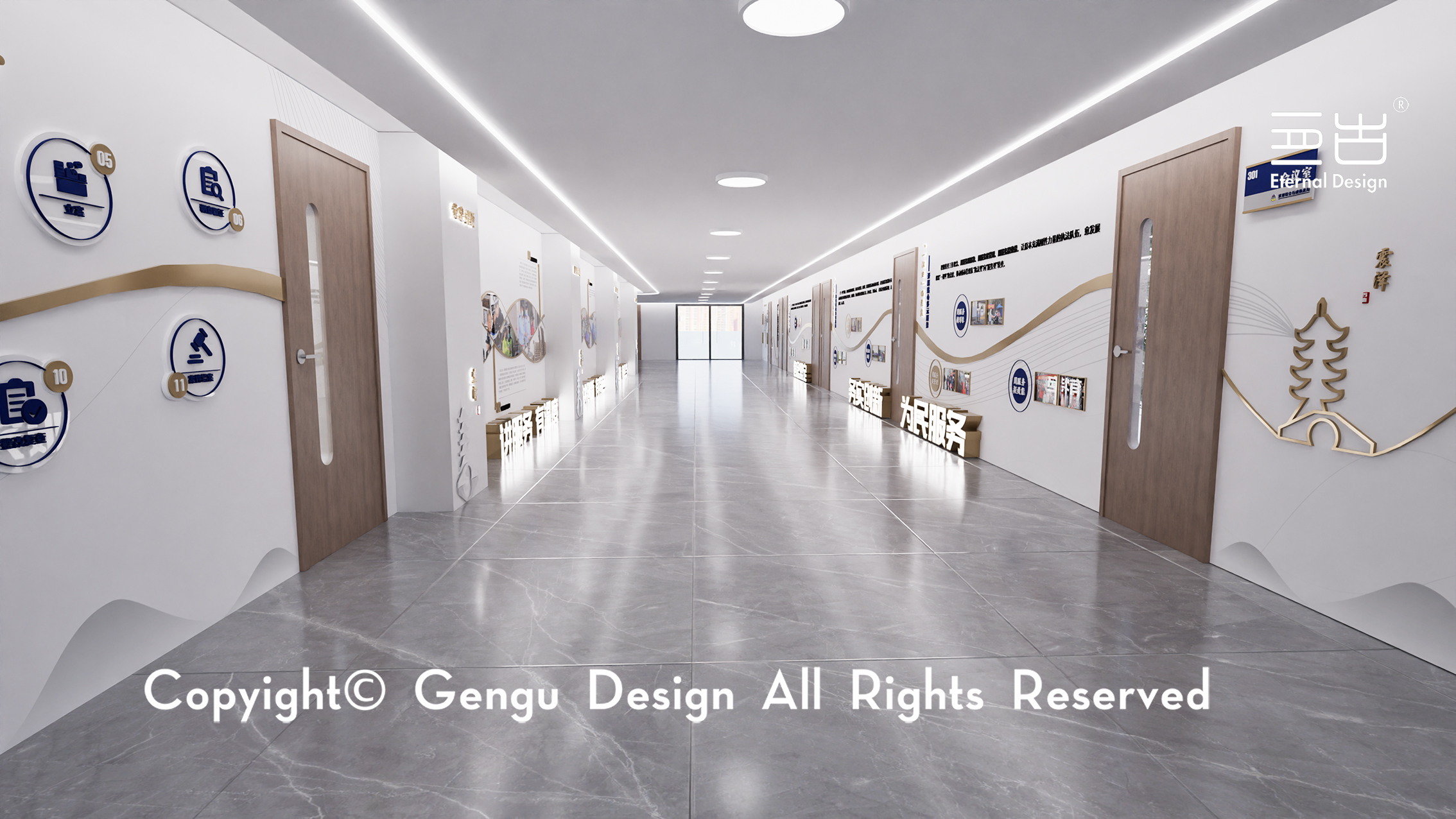 震泽行政执法局办公室长廊设计丨亘古设计-19