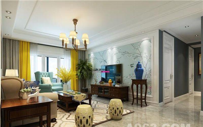 阜阳市高速时代城136㎡美式简约风格设计-4