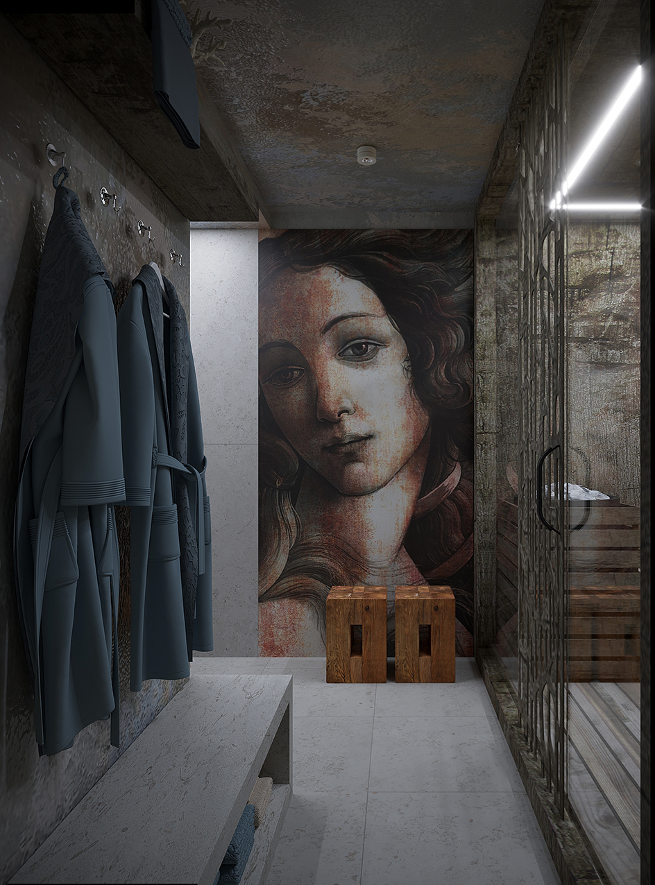 地中海风格地下室桑拿房设计-4