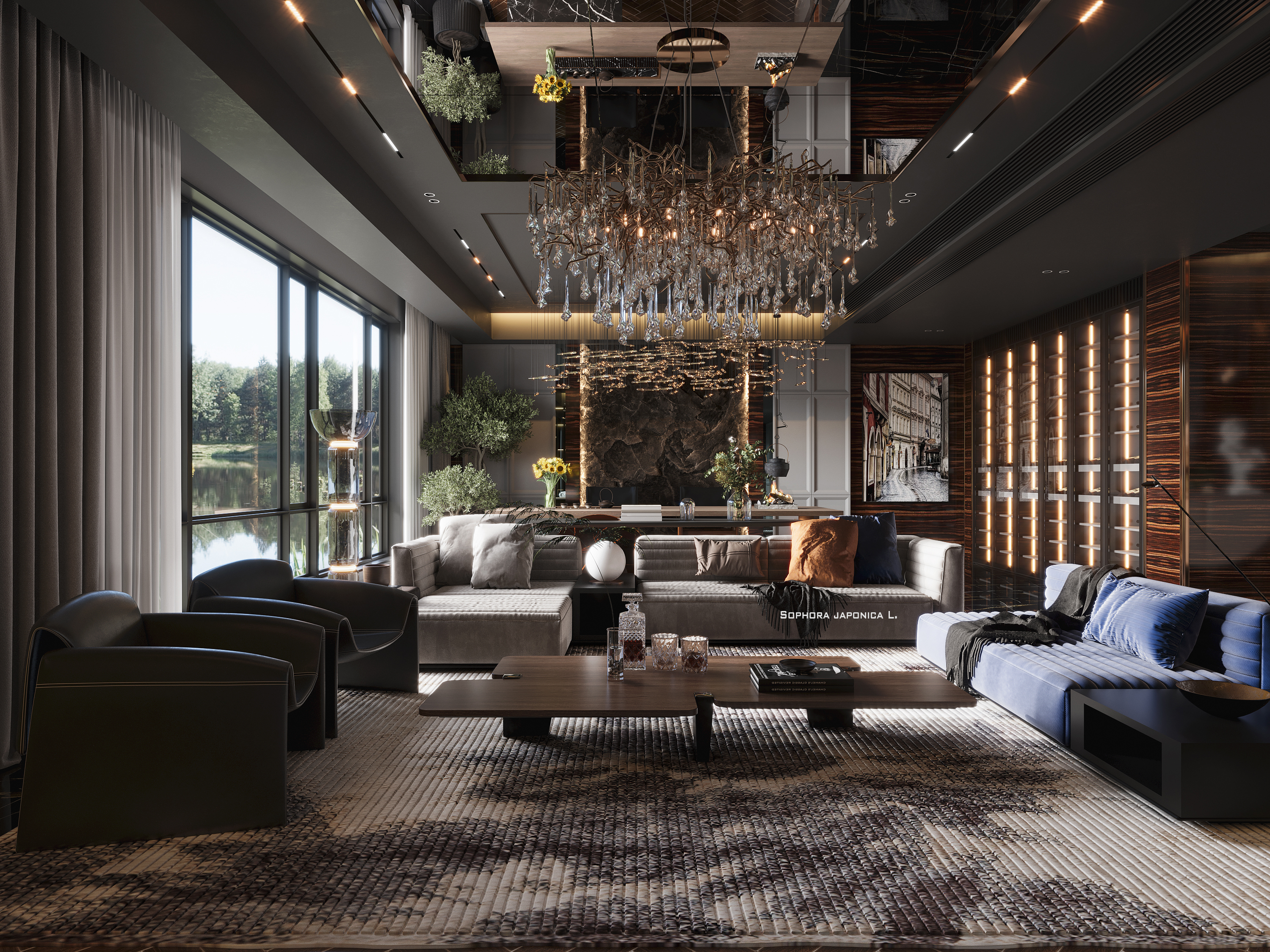 家装暗金调渲染-6