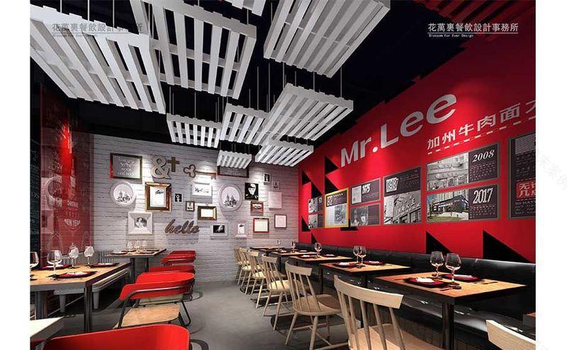 花万里设计 | 李先生加州牛肉面大王餐厅装修效果图-16