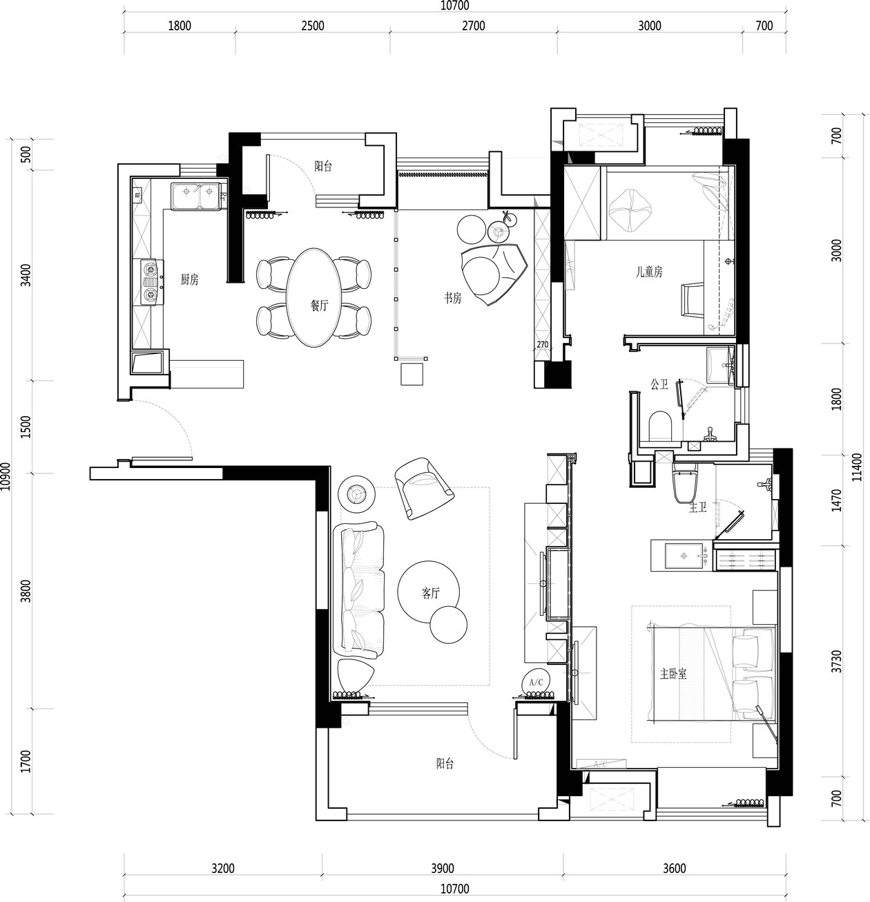 武汉香水湾 A 户型样板间-4
