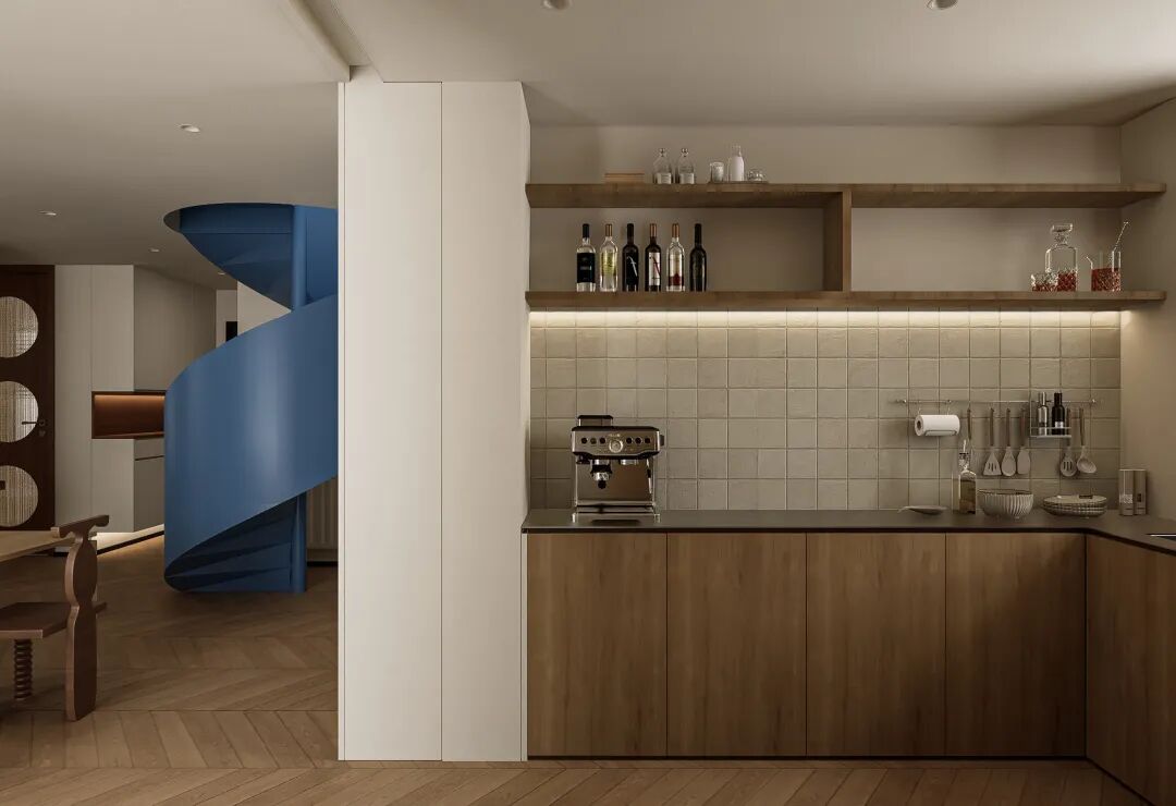 假设概念|《旋境》132㎡中古包斯豪复式，用色彩碰撞高级的艺术-11