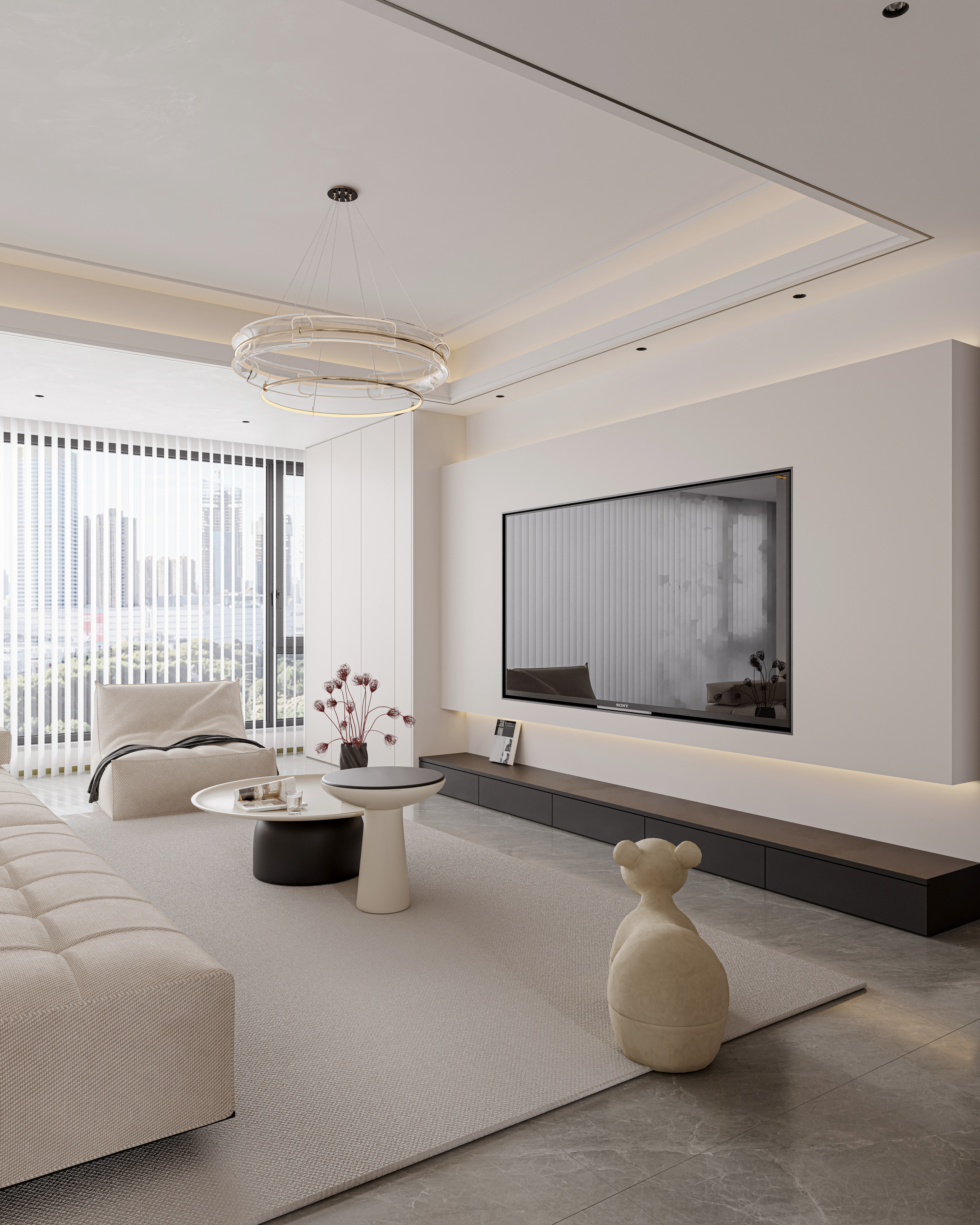 现代极简客厅卧室设计-19