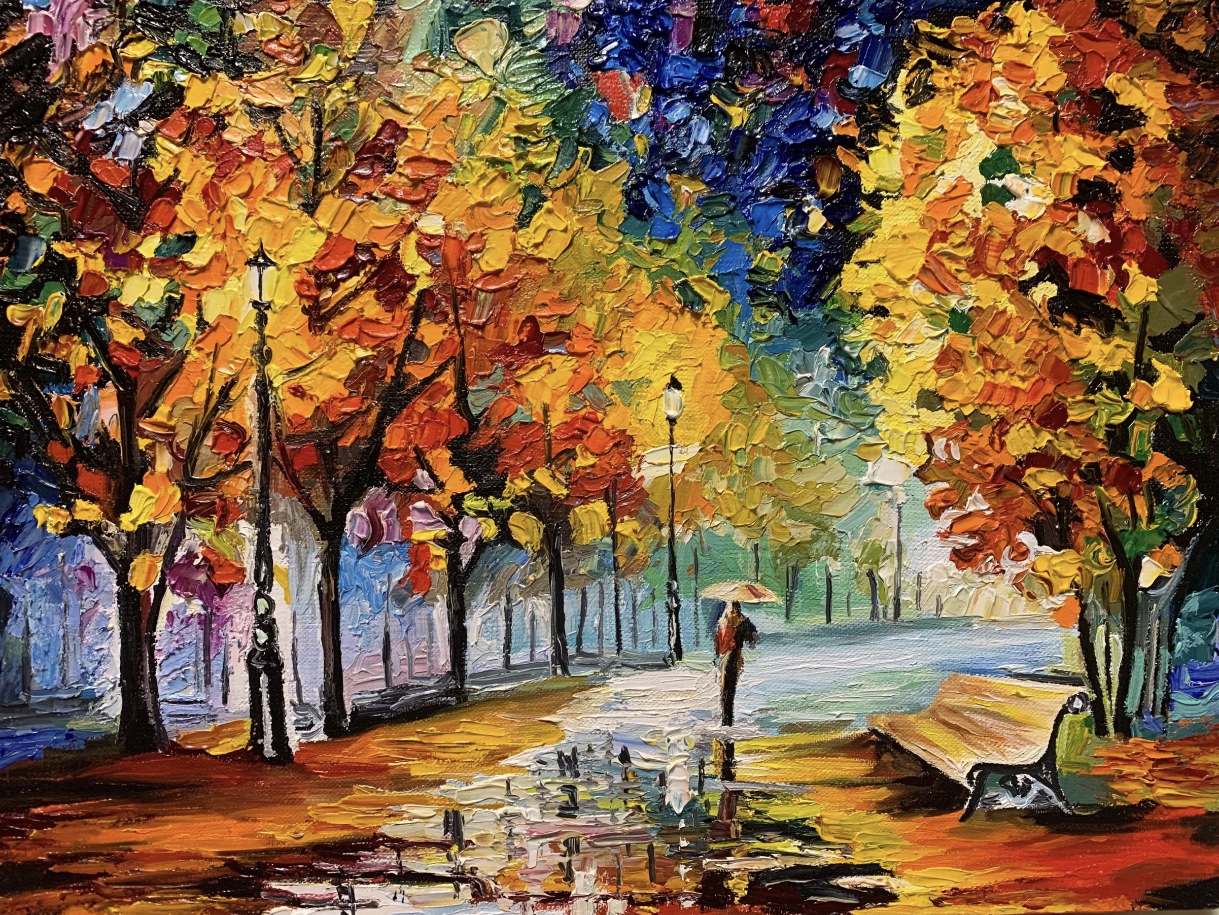 Autumn Impasto Art Series 6 Oil Paintings for Interior-4