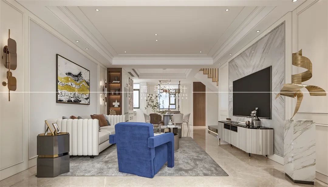 龙湖天钜上叠现代美式别墅丨青马别墅空间设计-56