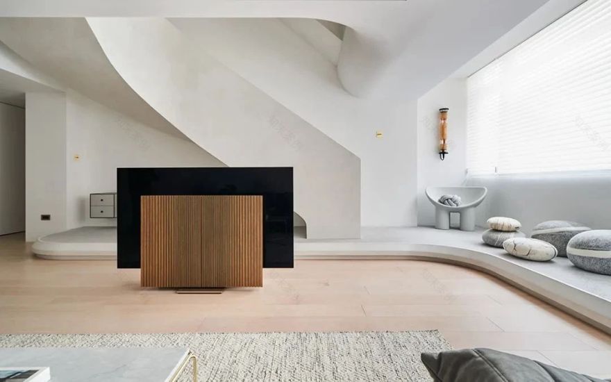 270㎡奶白色豪宅,静谧亲子之家丨北鸥设计-12