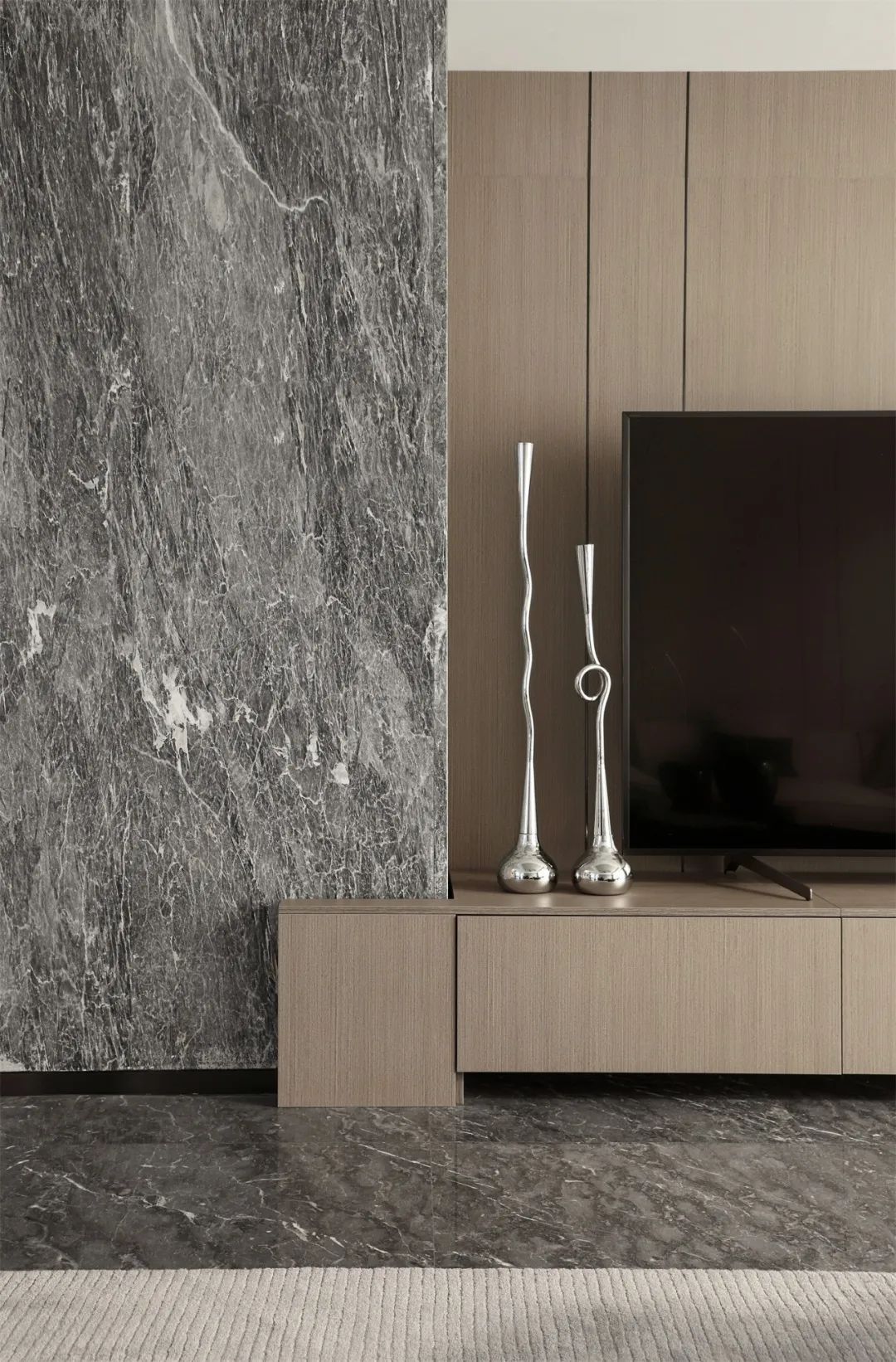 烟台万科翡翠长安样板间 | 抹茶色遇见黑灰色，简约至美-34