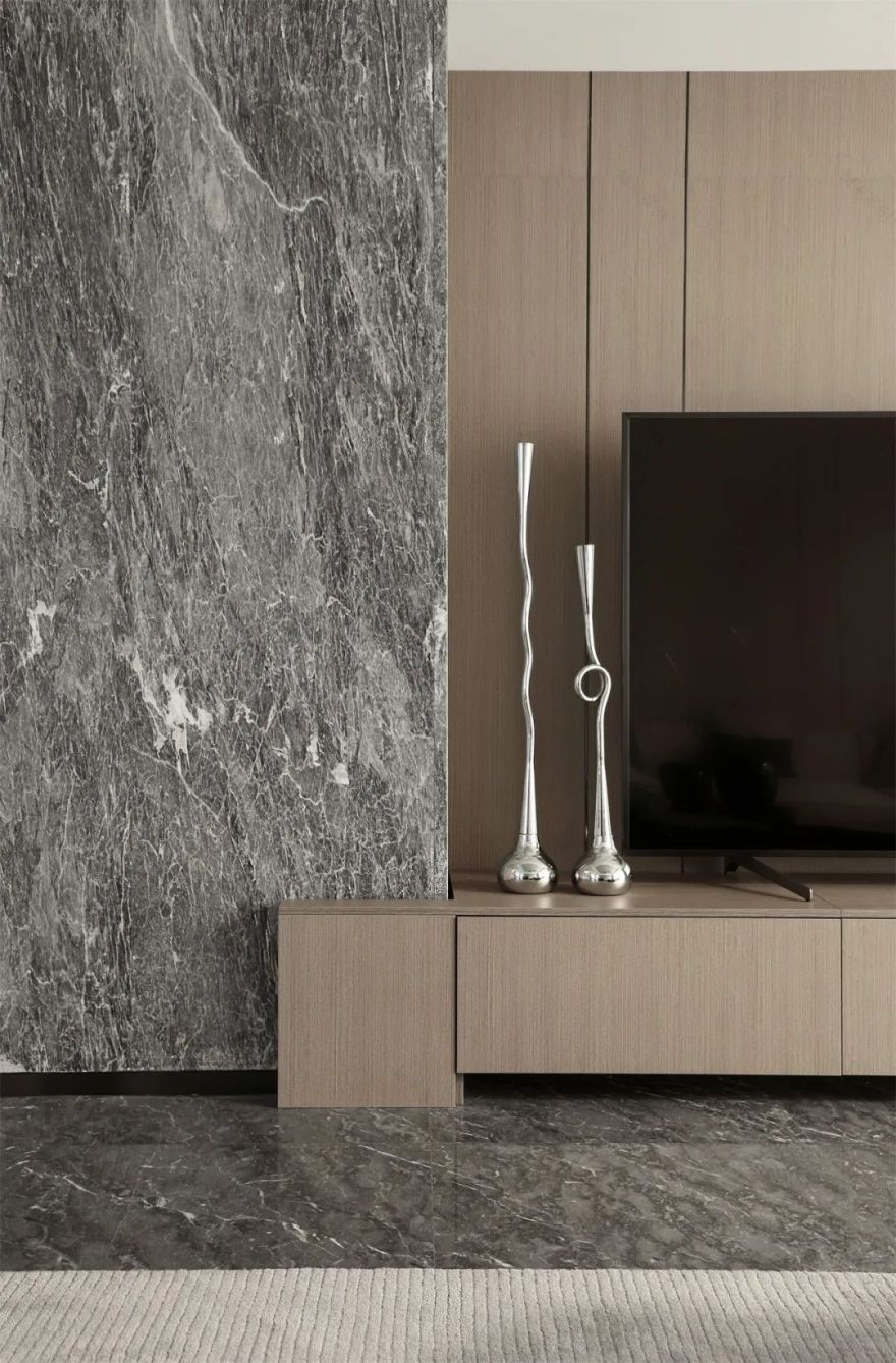 烟台万科翡翠长安样板间 | 抹茶色遇见黑灰色,简约至美-34