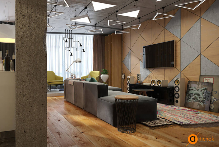 Бетон, контейнер, желтый, лофт - Art-i-chok-21