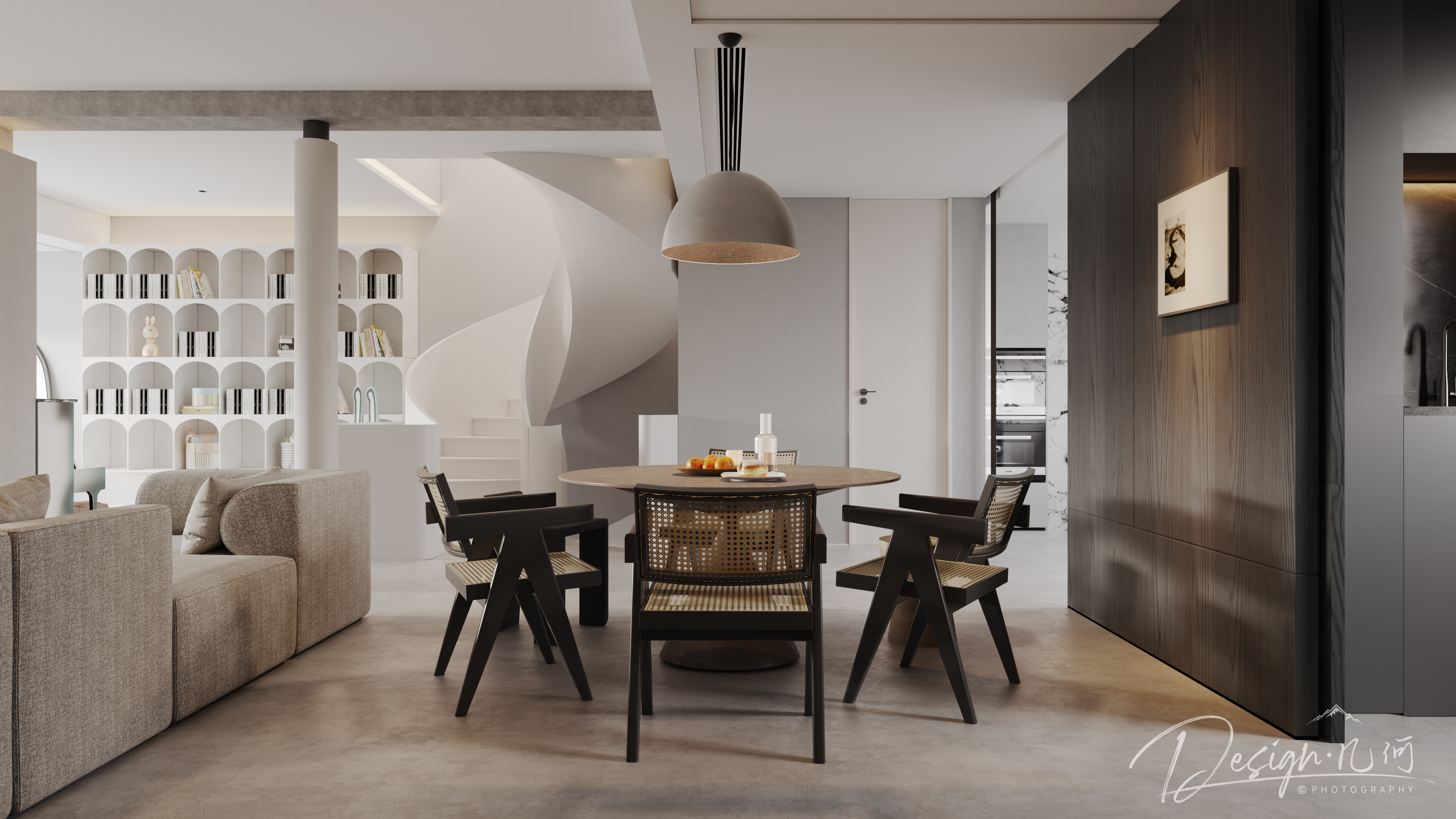 几何空间视觉表现 | 国建翠园现代客餐厅-2