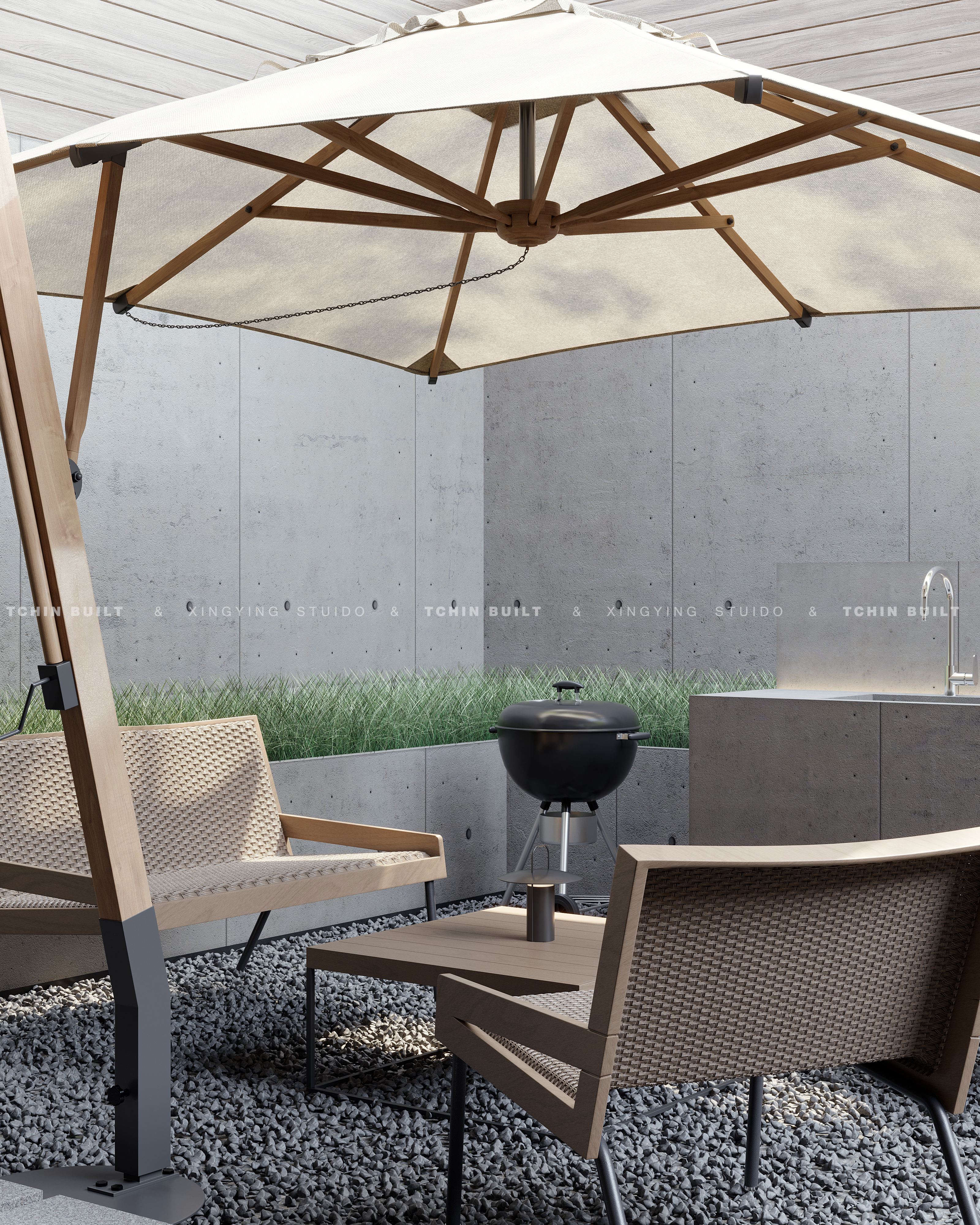 别墅庭院渲染-1