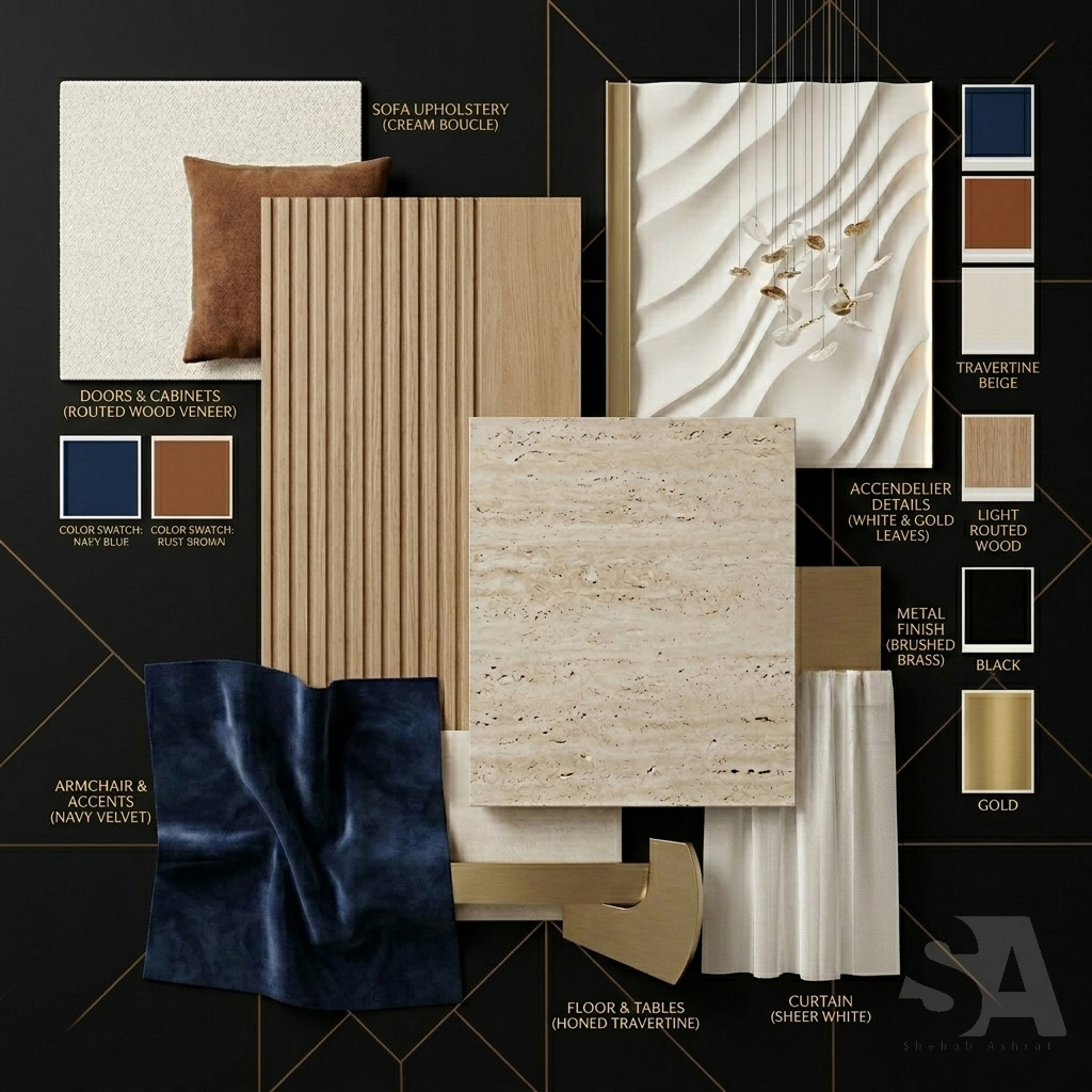 现代Living Room Design丨阿联酋丨Arch. Shehab Ashraf-13