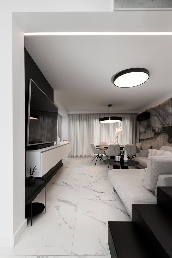 Nowoczesne wnętrze black&white w domu w Gorzowie Wielkopolskim - PLN Design-6