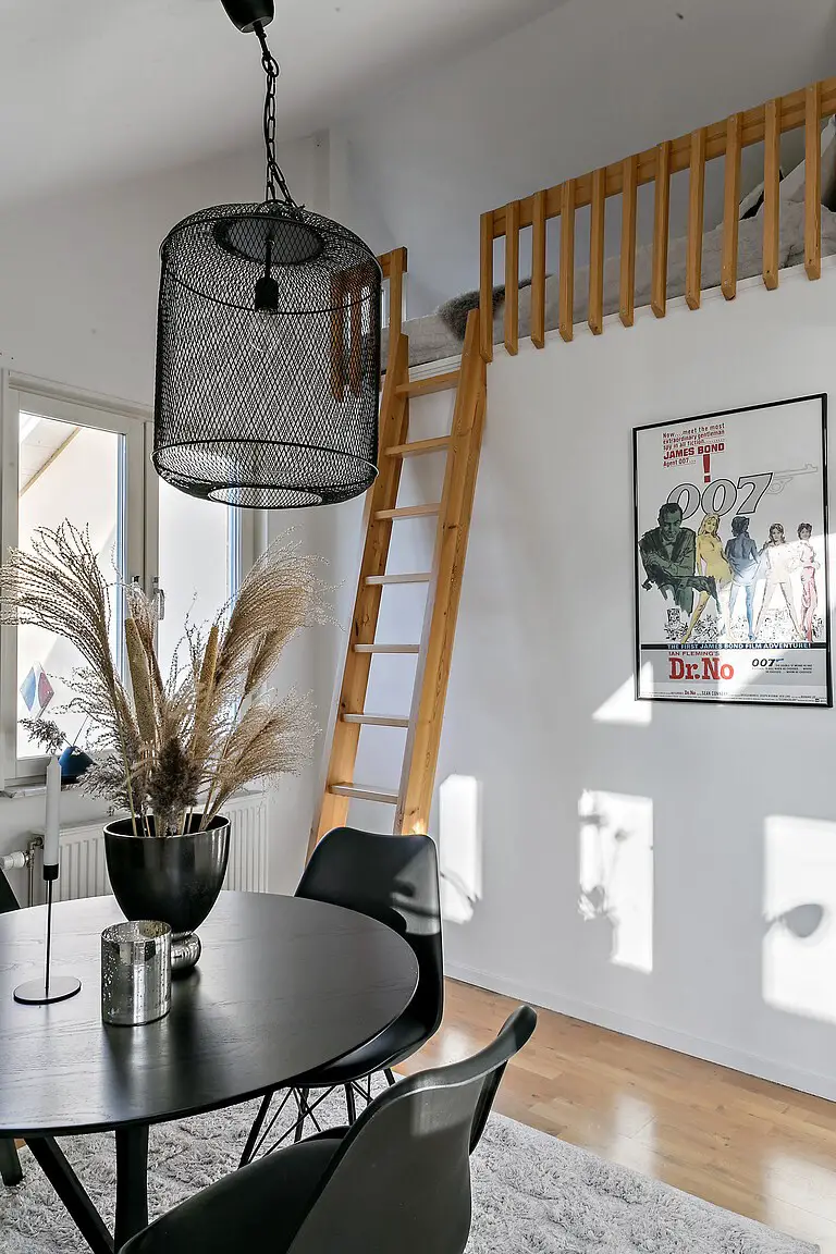 瑞典阁楼公寓 | 黑白灰的明亮魅力-14