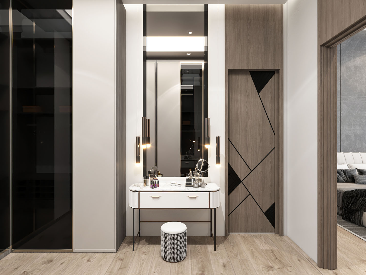 现代主卧室丨Castle construction office-9