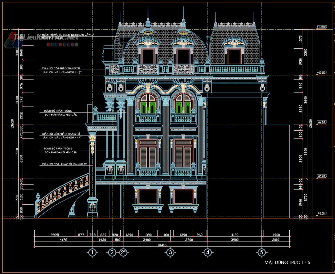 别墅古堡3层新古典设计方案（10·22m）-33