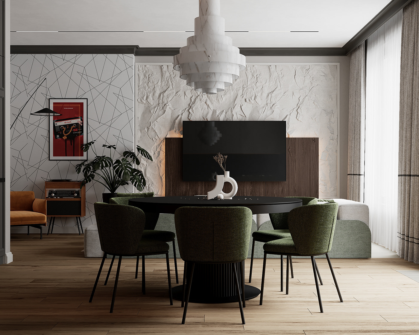 浅灰色与绿色打造舒适凉爽夏日-8