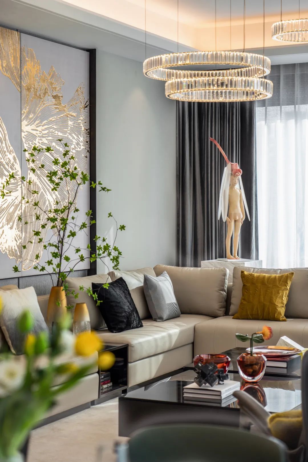 春光里的温暖家 | 济南奥体金茂府 230 样板间设计-8