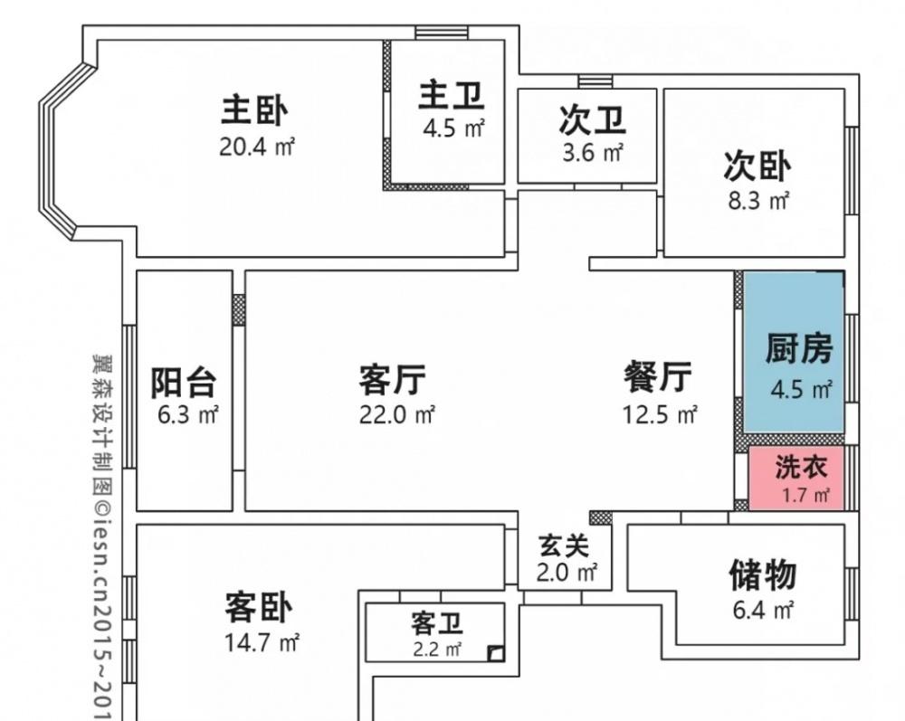 三室两厅的轻奢浪漫空间，互动式设计展现生活美学-4