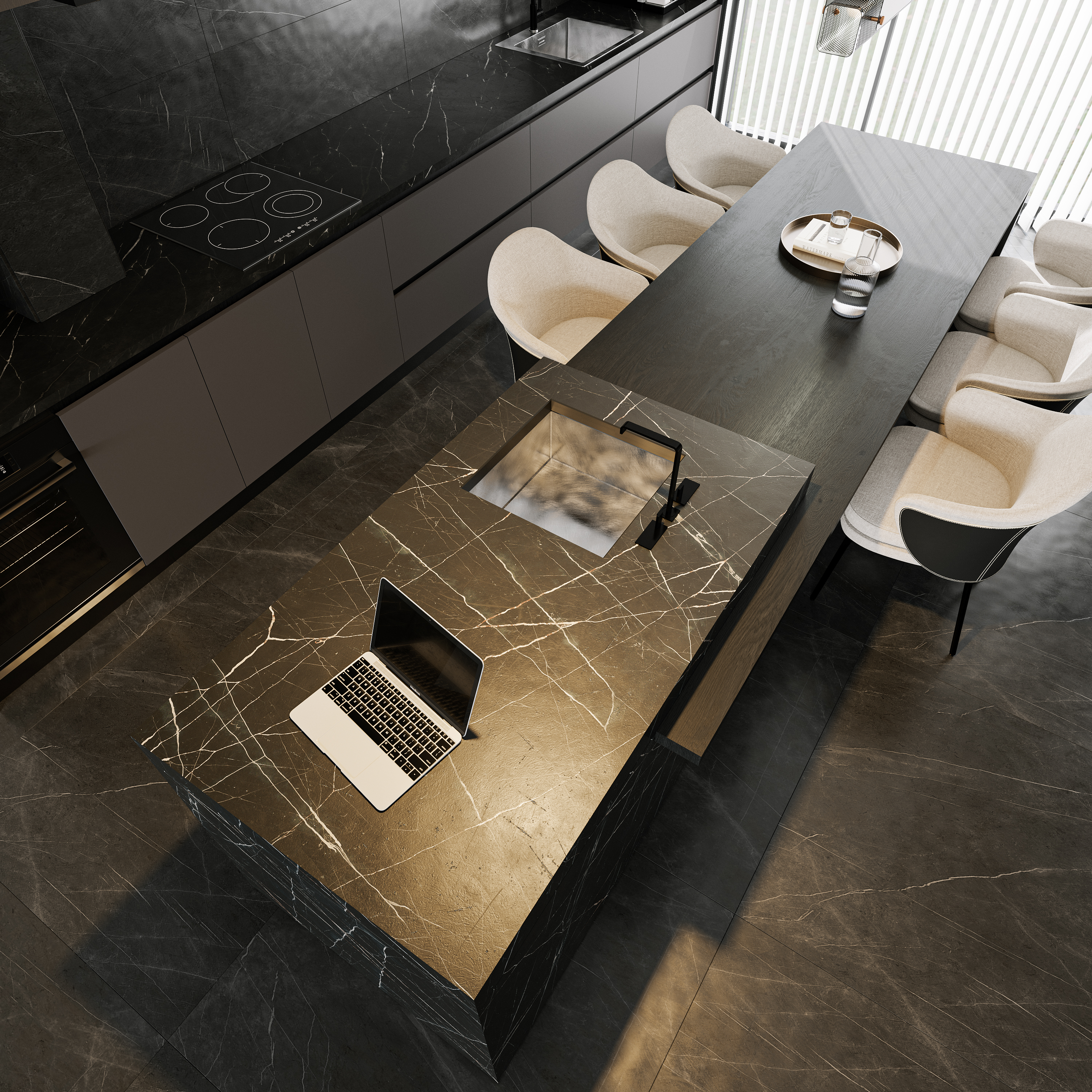 深色调客餐厅渲染-7