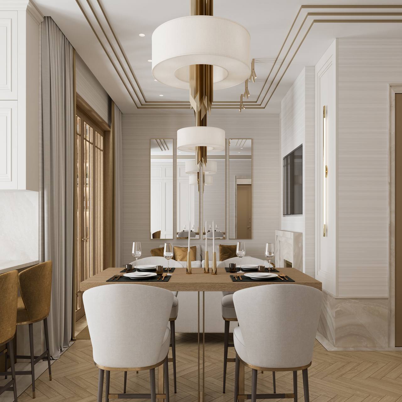 金色和白色搭配出高级感 | DE＆DE-3