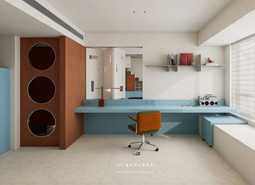【首发】MH设计新作:色彩·情绪▏彰显个性跃层空间的趣活之境-44