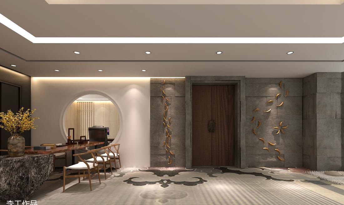 上海投资公司董事长办公室设计-3