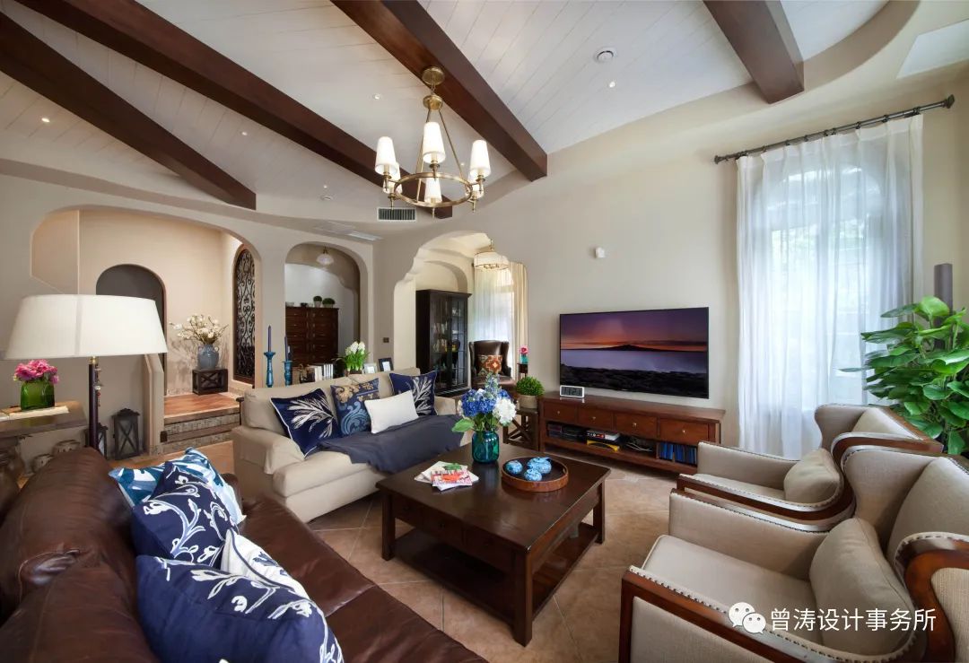 蓝湖郡花园别墅 | 美式乡村风格,光影与空间的深层对话-55