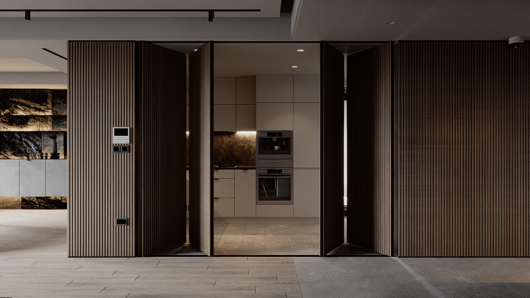 小户型一居室的灰色与木格栅-11