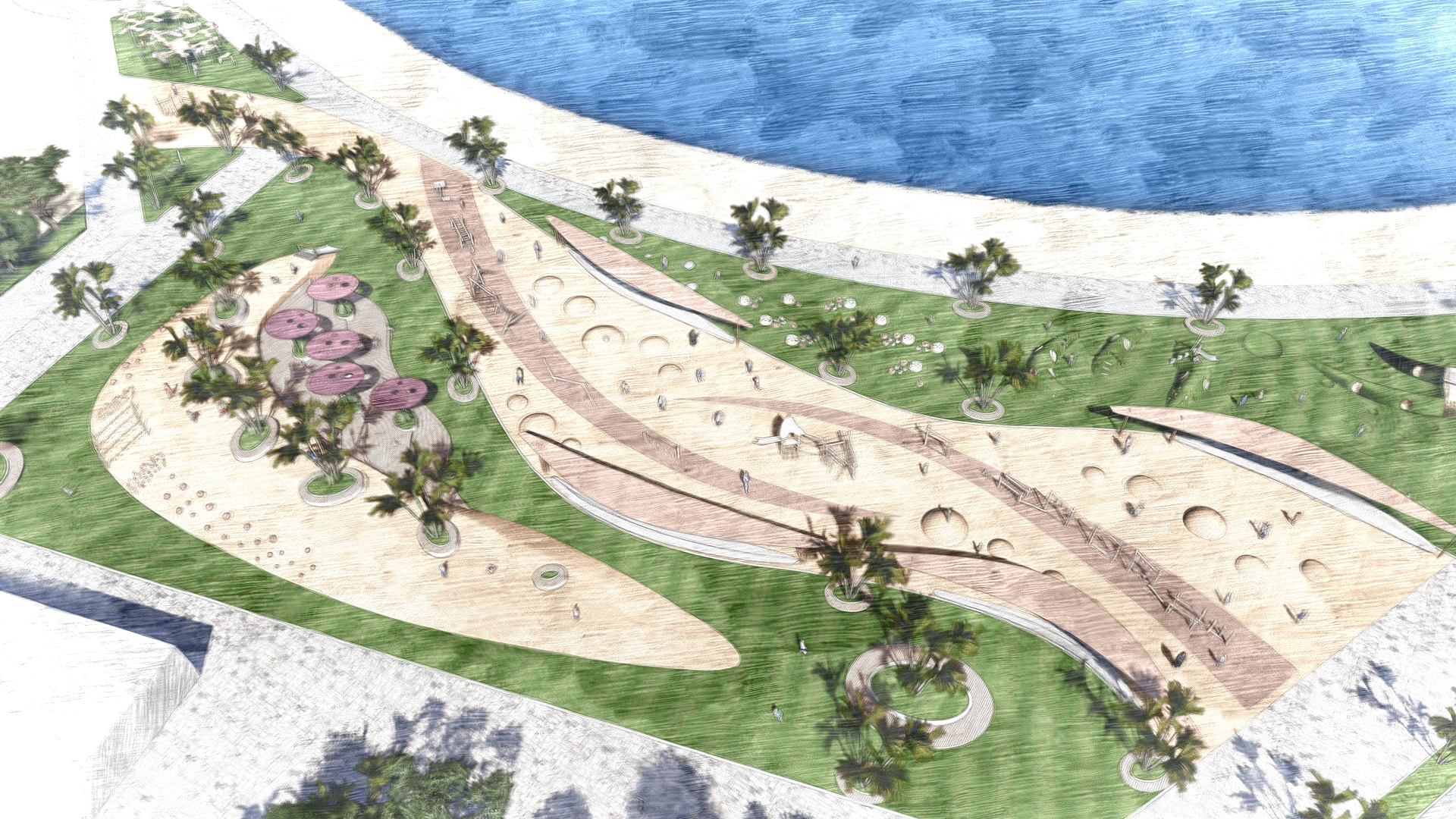 Kuwait - Linear Park concept landscape-16