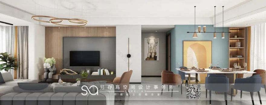 90㎡现代极简鑫利家园,Kaws 新家的空间艺术-63