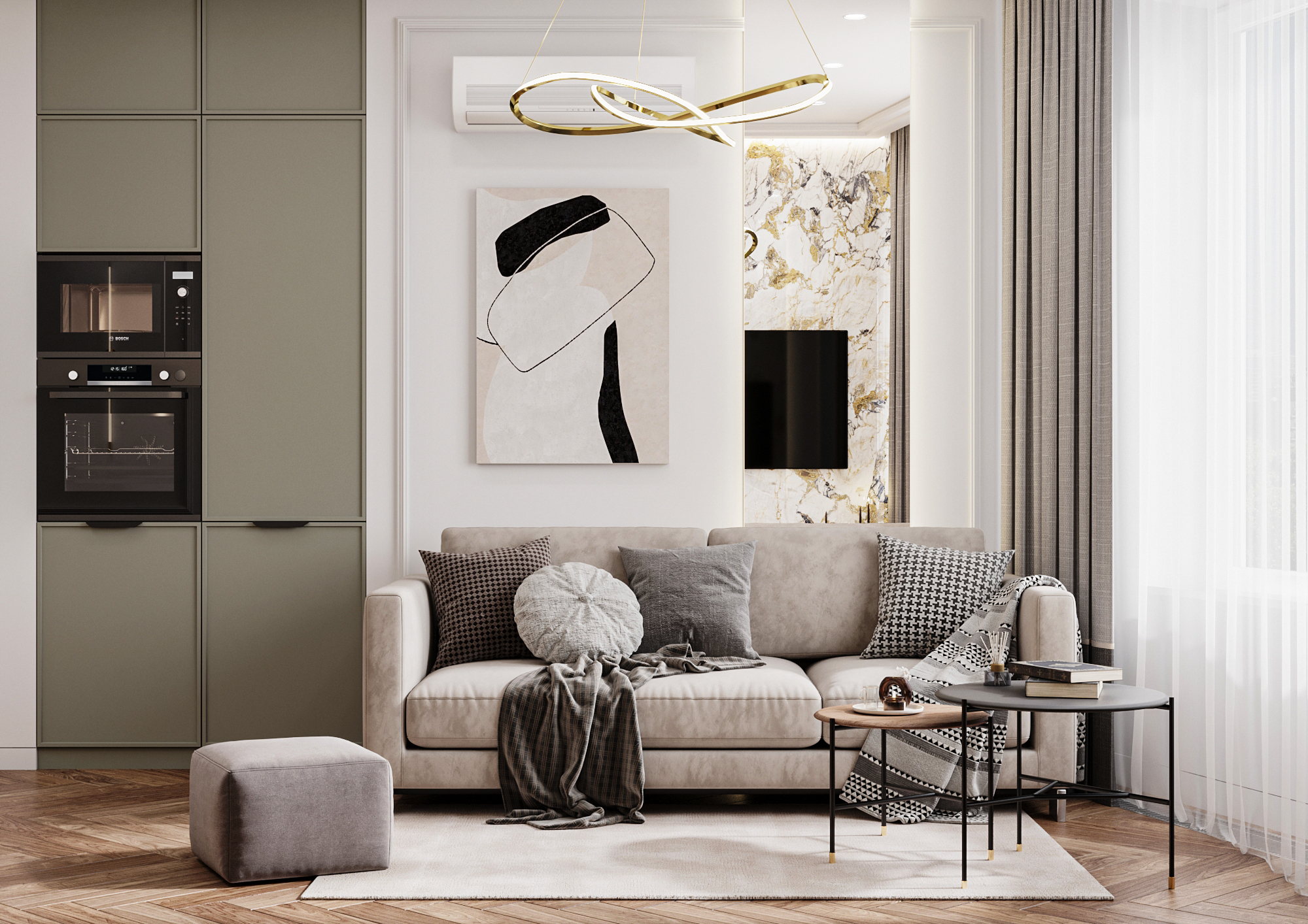 River Park part·1 厨房和客厅设计-2