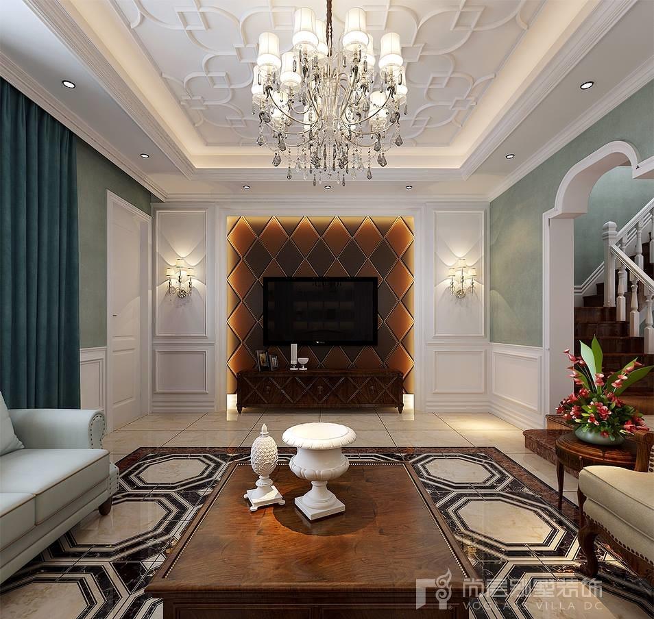 天津尚层设计-- 美式混搭风格别墅装修案例-2