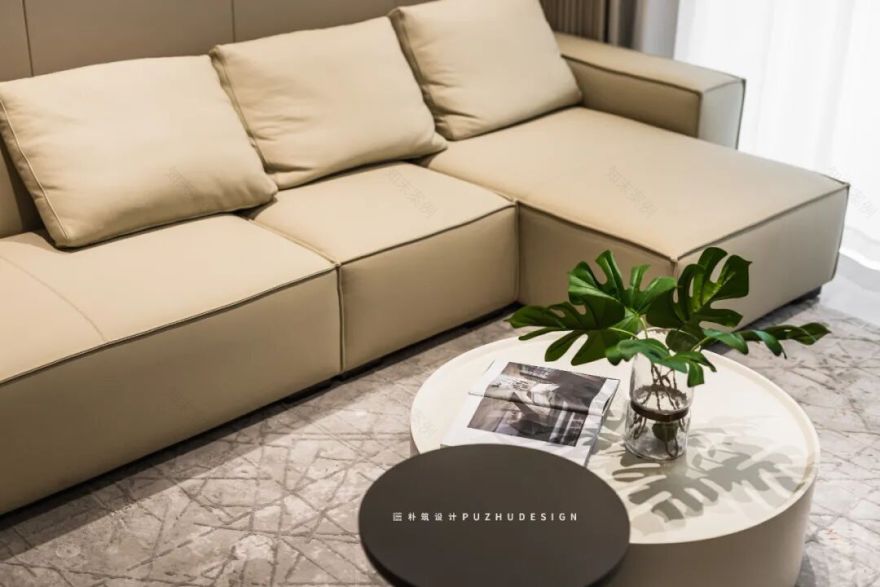 PUZHU朴筑设计|温馨奶咖色,现代奶油风-39
