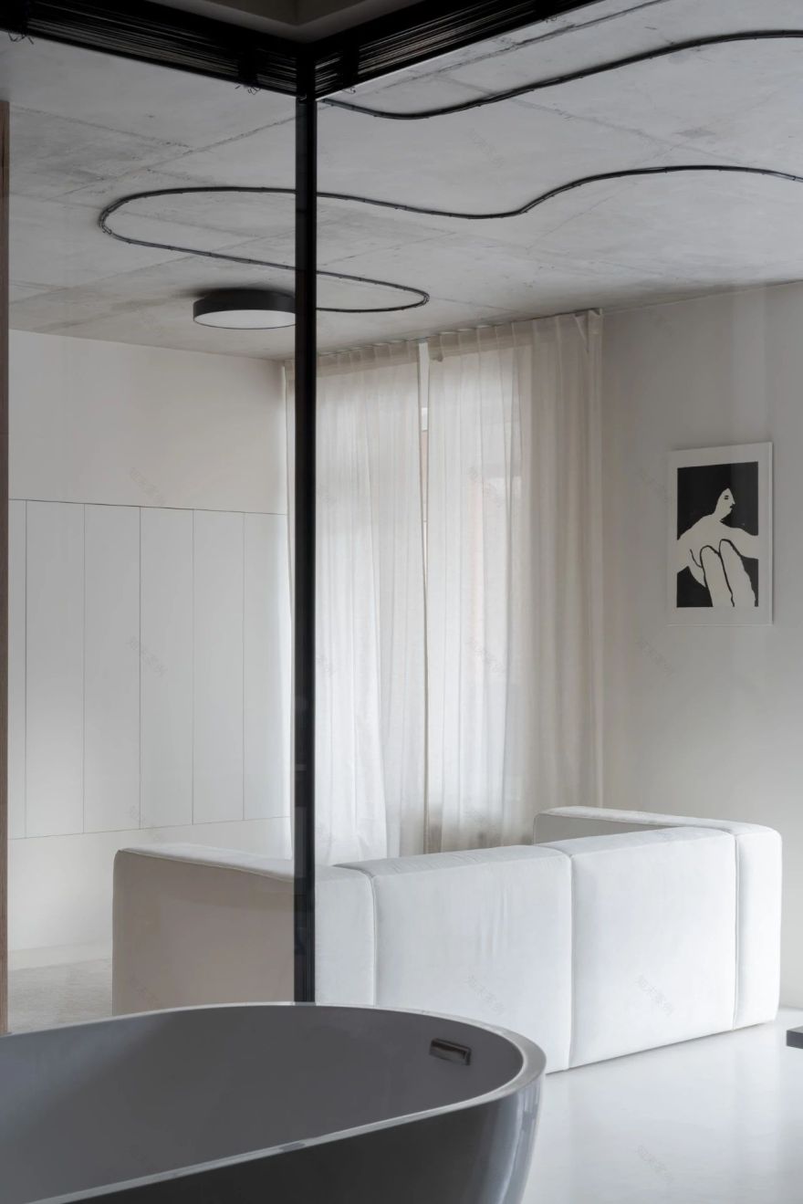 60㎡水泥灰原木风公寓设计-15