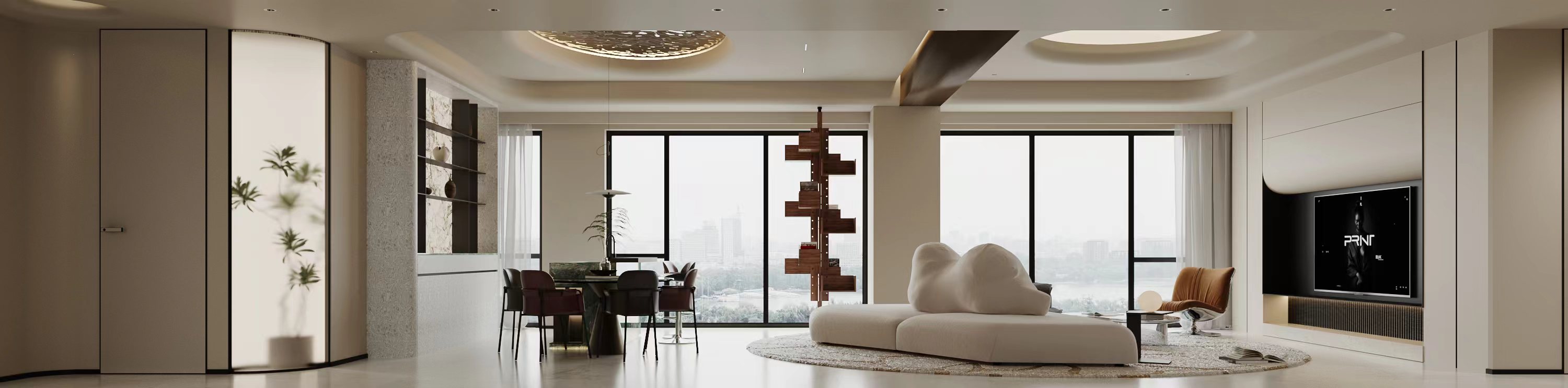 现代极简大平层-艺米效果图-6