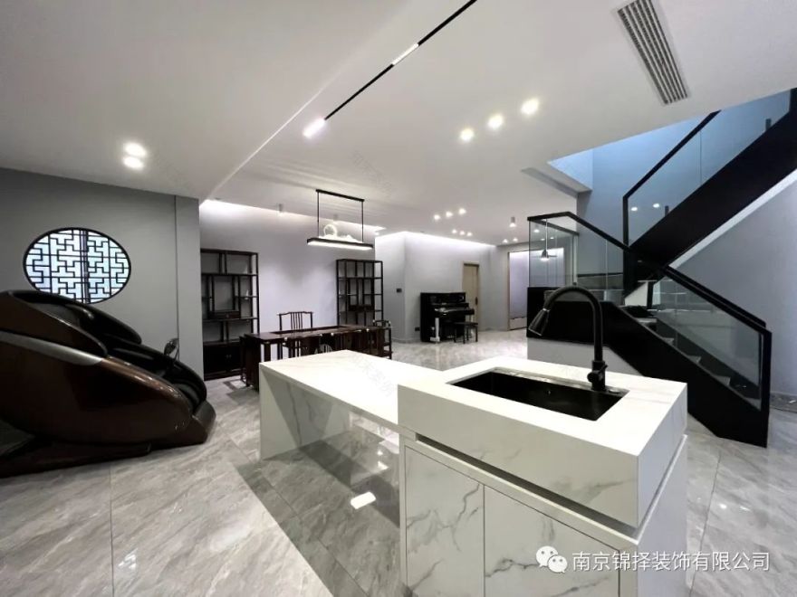 高淳平澜府现代中式下叠设计丨锦择装饰-13