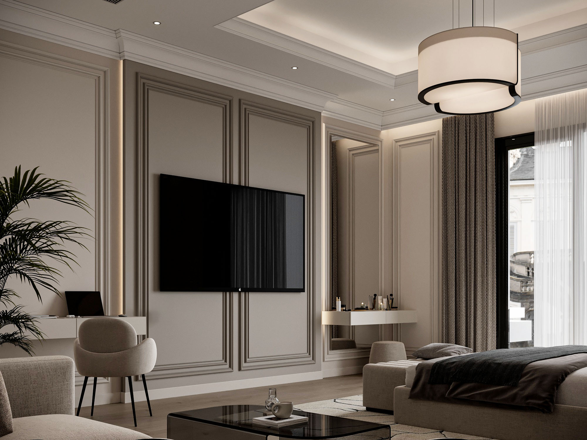 "Timeless Elegance: New Classic Style Simplex Villa"-56