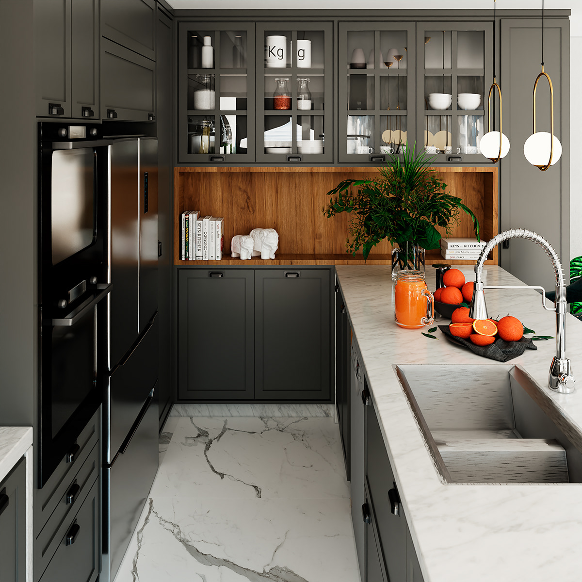 黄金公园厨房 · 现代简约设计之美丨bilddesign3d-8